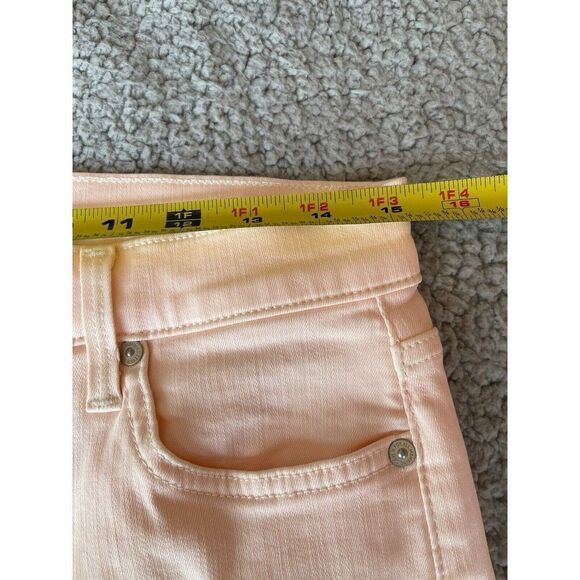 7 For All Mankind the high waist ankle skinny jeans in pink size 30  NWOT - Picture 8 of 11